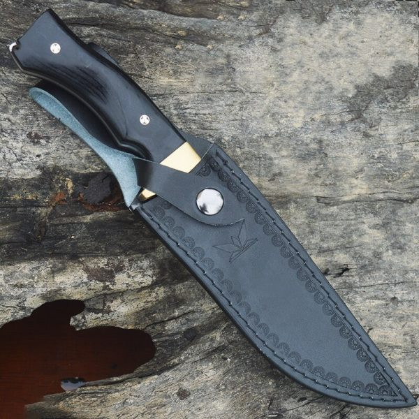 Ловен нож SPARTA X57 OUTDOOR TOOL De LUXE, ръчна изработка, стомана 440C, кожена кания
